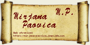 Mirjana Paovica vizit kartica